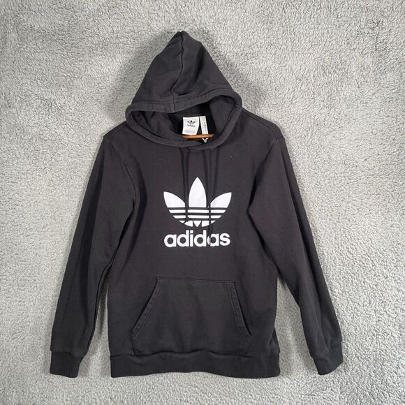 ADIDAS ORIGINALS Men's Trefoil Hoodie Sweatshirt DT7964 BLACK Size Small - Picture 1 of 8